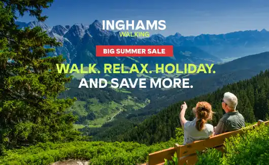 Inghams walking holidays, advertising the big summer sale
