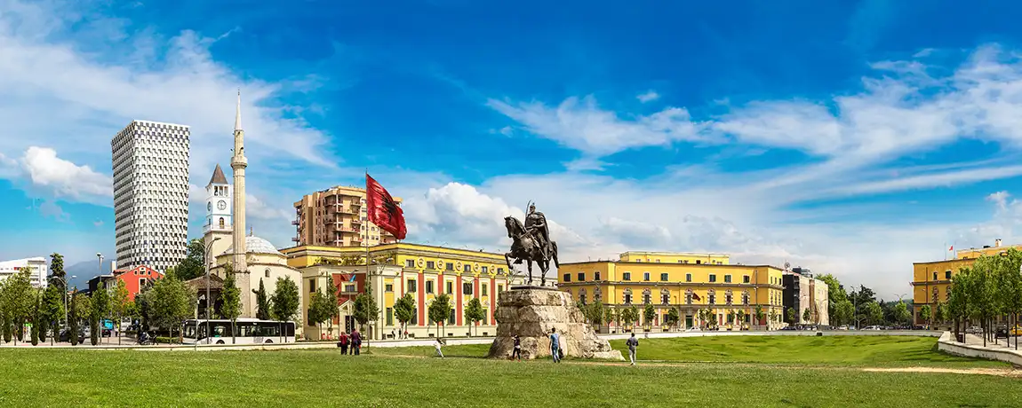 Skanderbeg Square in Tirana, Albania 