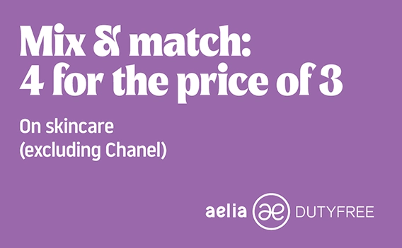 Miz and match: 4 for the price of three on skincare at Aelia Duty Free this Easter at London Luton Airport