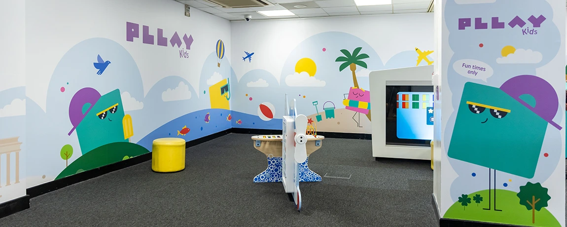 The kids play area by Gate 7 at London Luton Airport