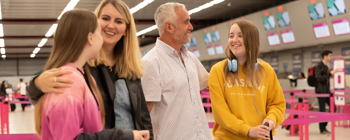 family excited to go on holiday