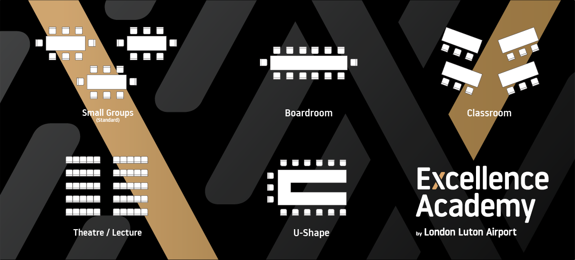 Different room layouts you can have in the Excellence Academy by London Luton Airport