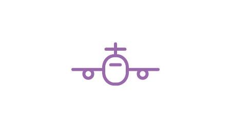 Purple aeroplane icon representing airside operations