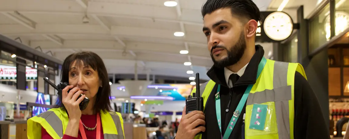 guest experience team in departure lounge