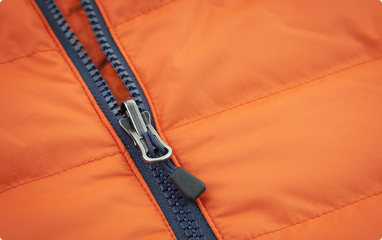 Zip su giacca trapuntata arancione