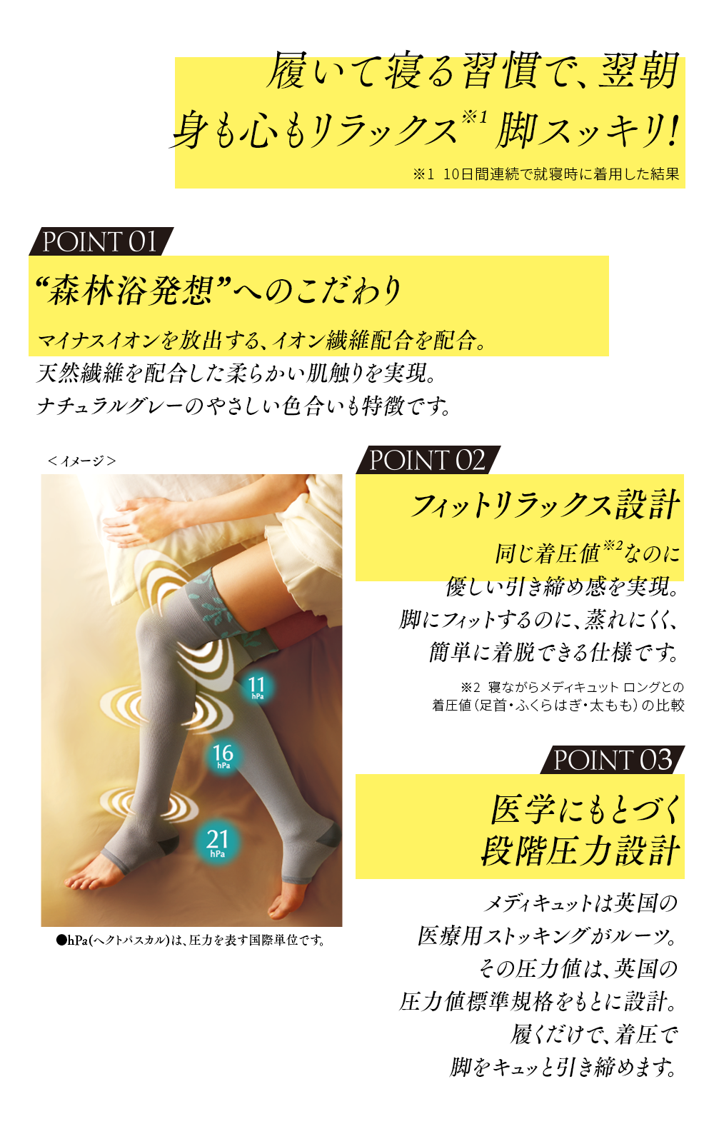 寝ながらメディキュット ネイチャーヒーリングソックス | Mediqtto JP