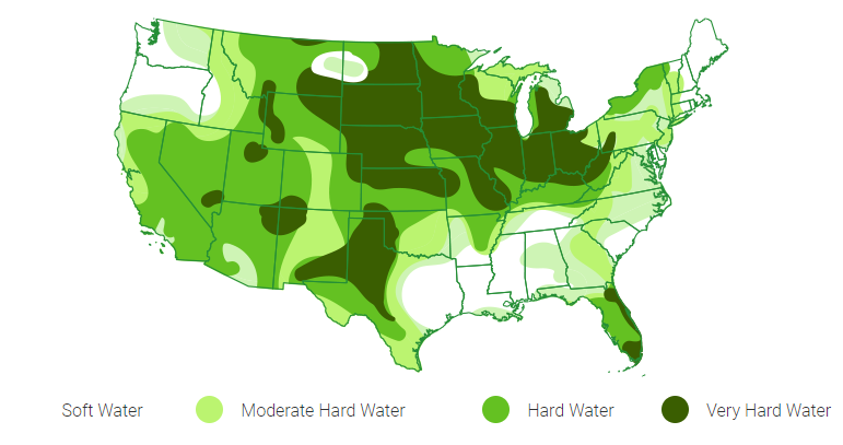 Map of US Hard Water Areas