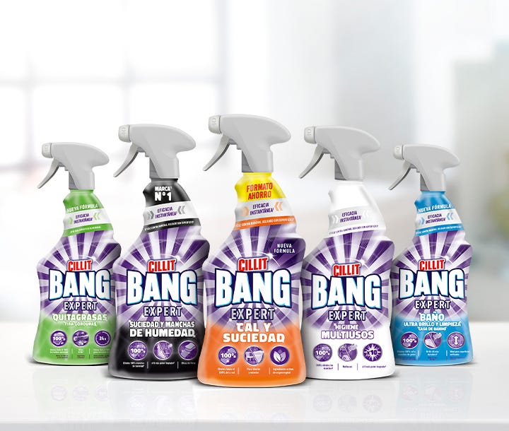 Imagen con todos los Sprays de Cillit Bang