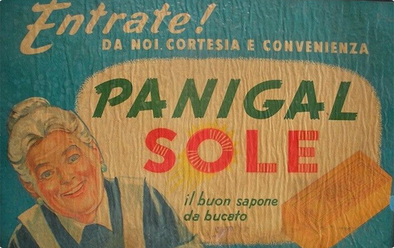Immagine pubblicitaria sapone Sole Panigal 1950