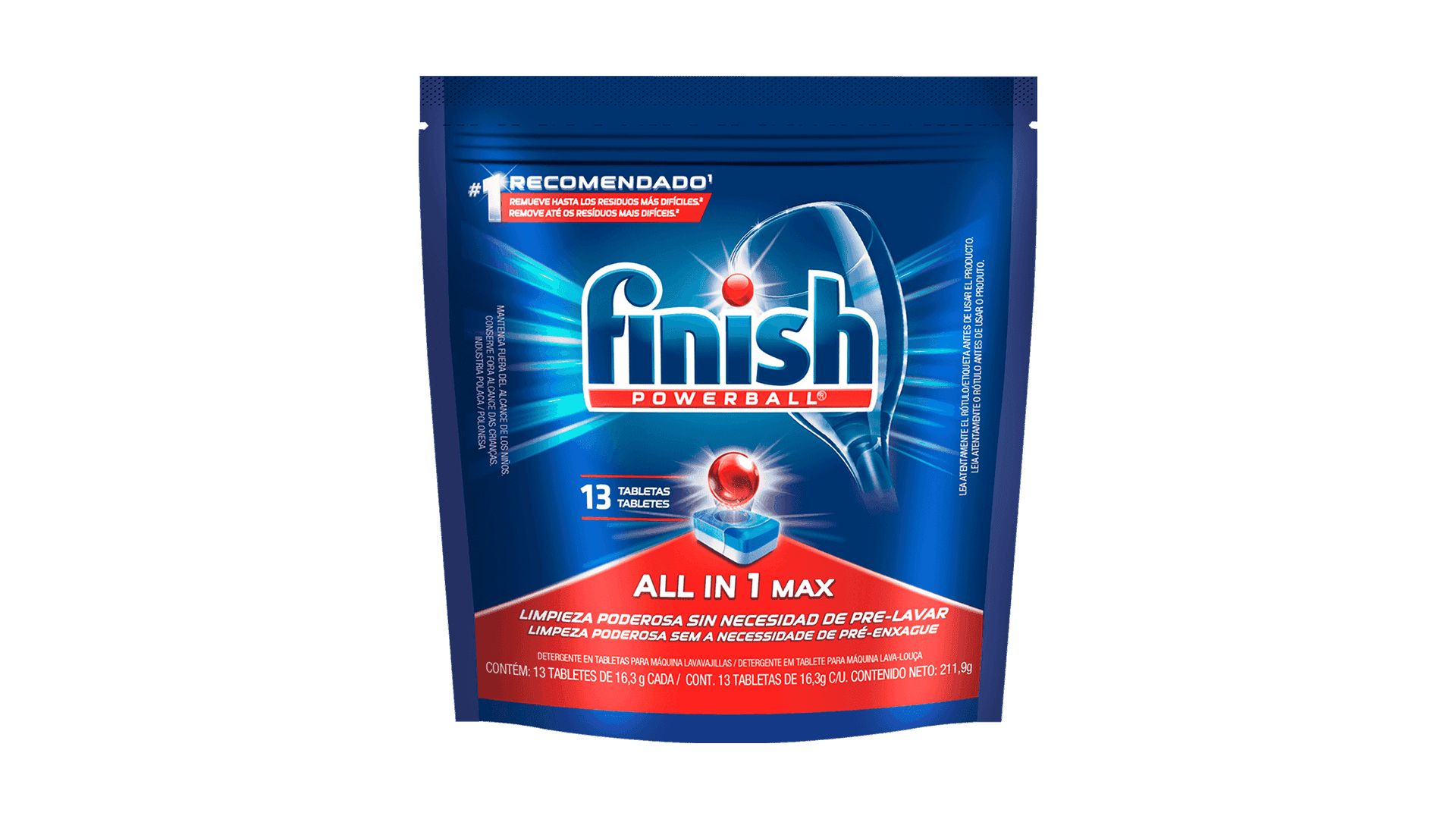Imagen del paquete de tabletas Finish® para lavavajillas