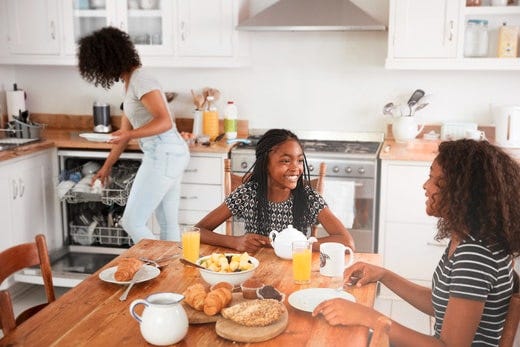 Family enjoying a meal