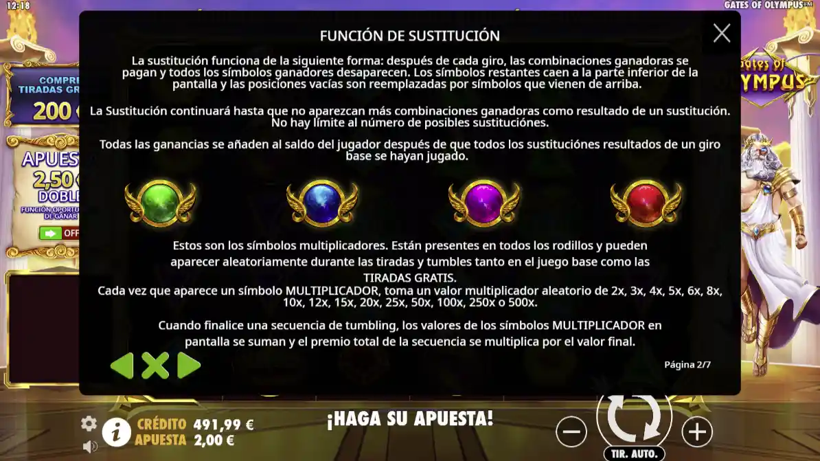 Gates of Olympus - Funciones especiales
