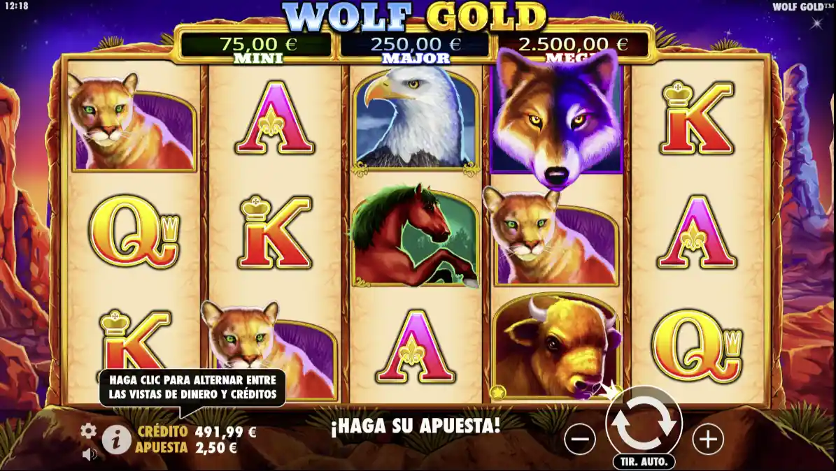 Tragaperras Wolf Gold - Carretes