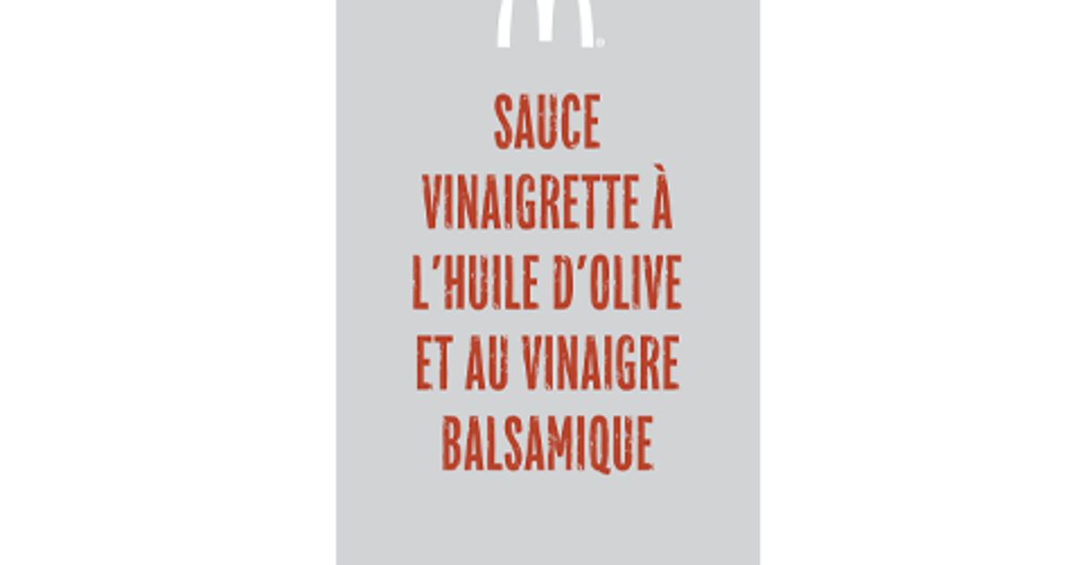 Sauce Vinaigrette Huile D'Olive et Vinaigre Balsamique McDonald's France