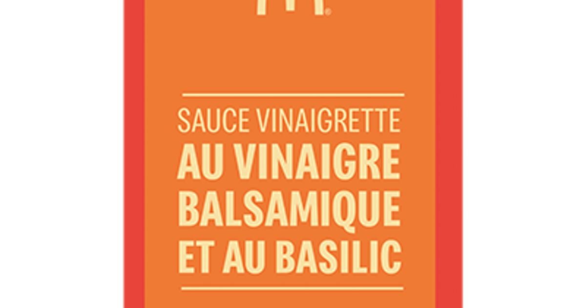 Sauce Vinaigrette Au Vinaigre Balsamique et Au Basilic McDonald's France