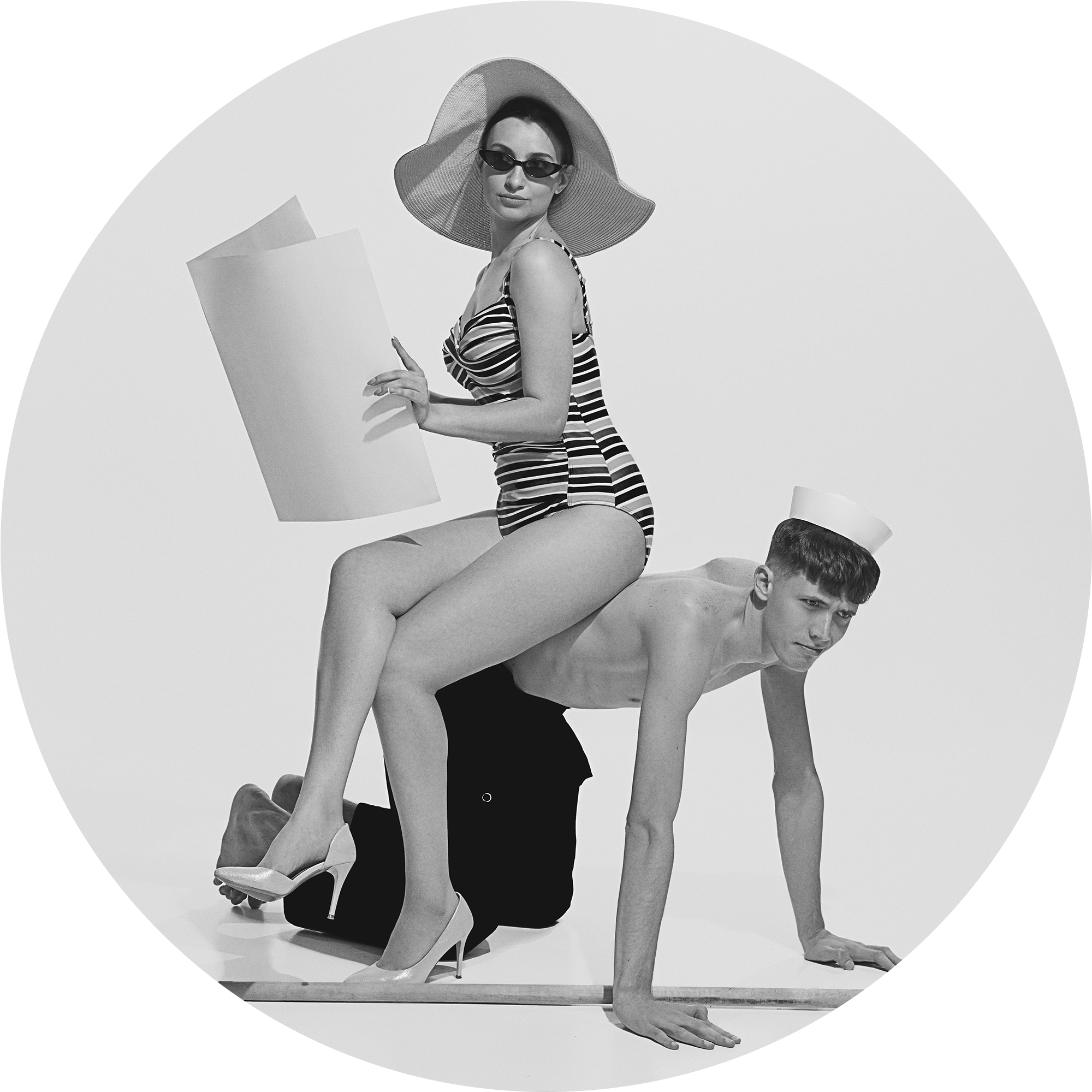 Magazine with picture of a male centerfold and a couple on the beach