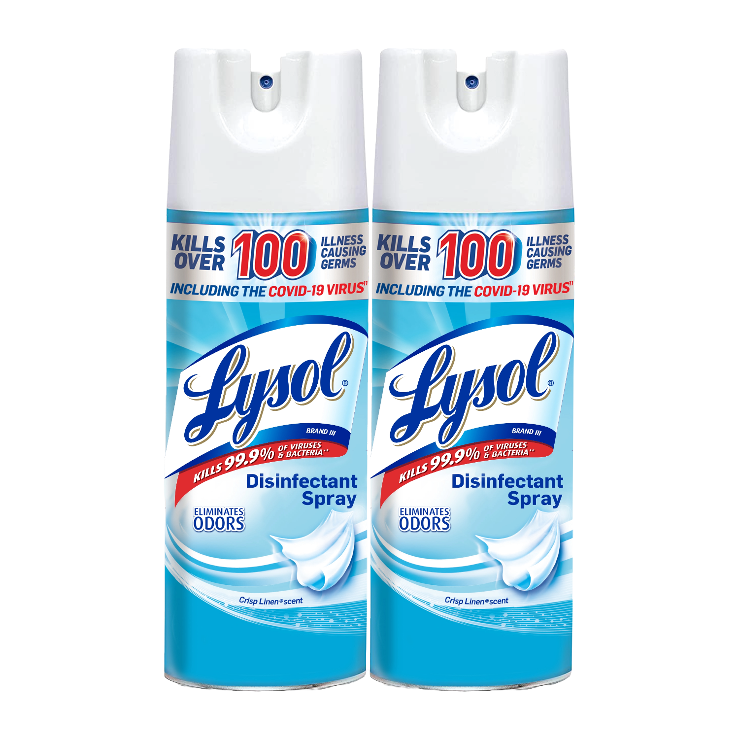 LYSOL® Disinfectant Spray - Crisp Linen® 2x12.5oz | Lysol US