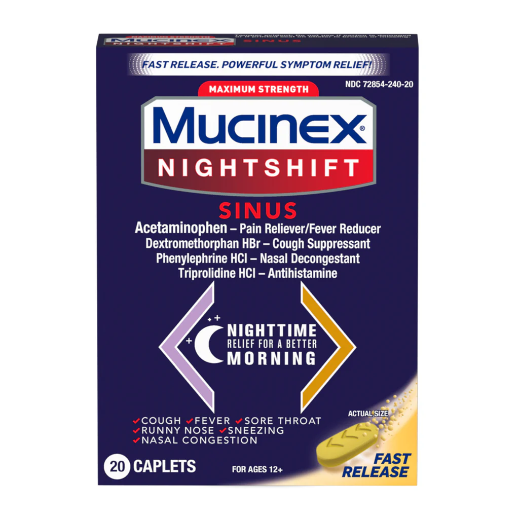 Nightshift® Sinus Caplets - 20 Count | Mucinex USA
