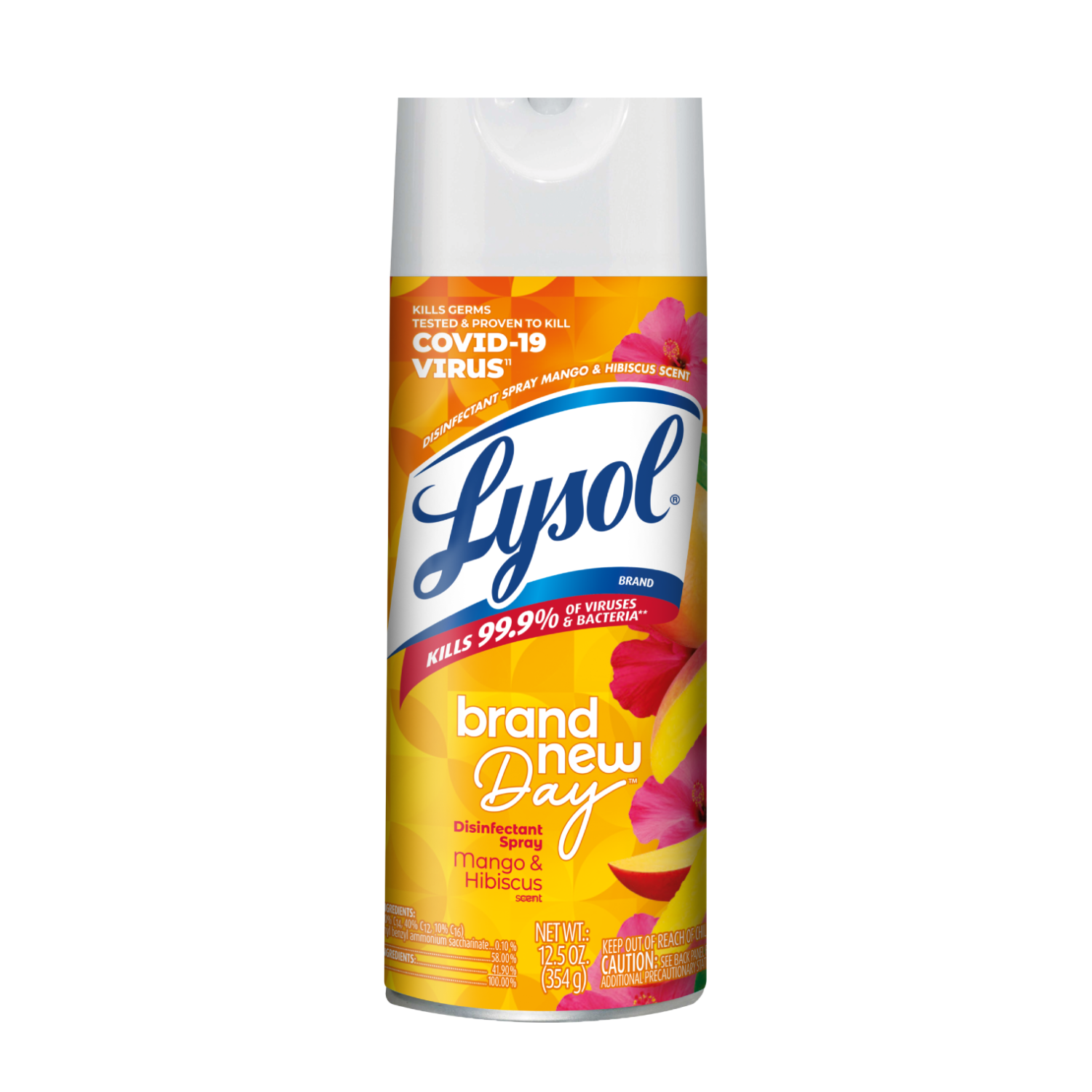 Disinfectant Spray Brand New Day Mango & Hibiscus 12.5oz | Lysol US