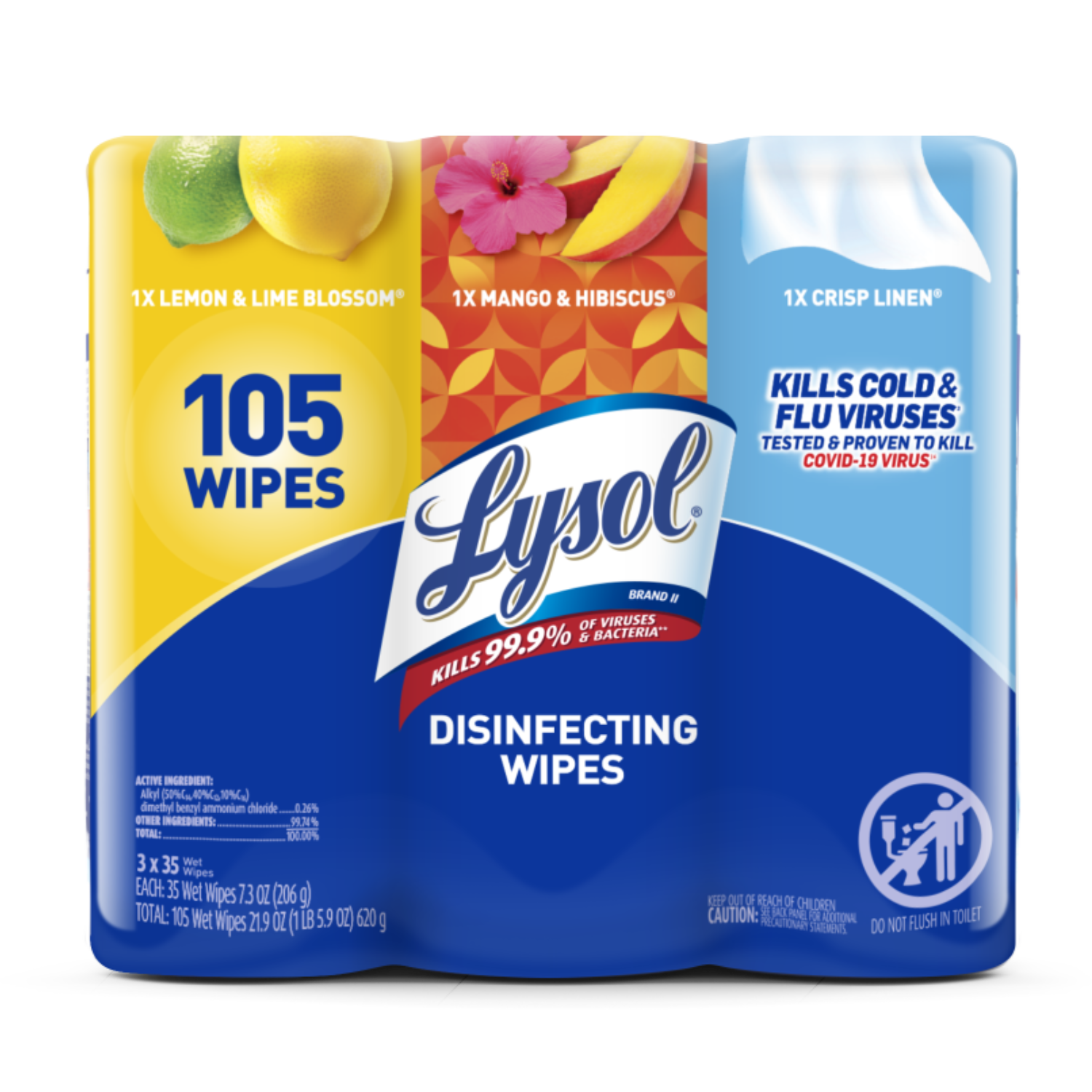 Disinfecting Wipes (1 Lemon + 1 Brand New Day Mango & Hibiscus + 1