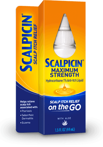 Scalpicin Maximum Strength Scalp Itch Relief, 1.5 oz bottle and packaging