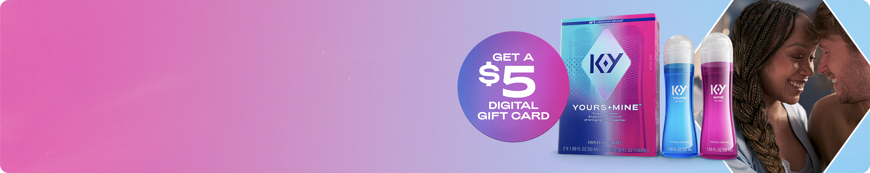 K-Y Products with couple and gift offer message
