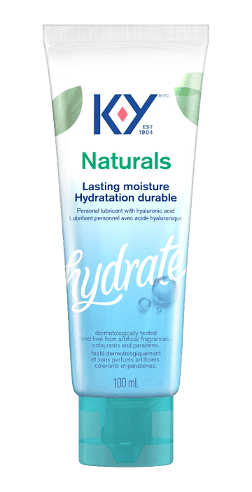 A bottle of K-Y® Lubricant - Naturals® Moisture+ Intimate Gel
