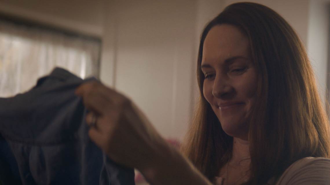 Woman cloching in hands