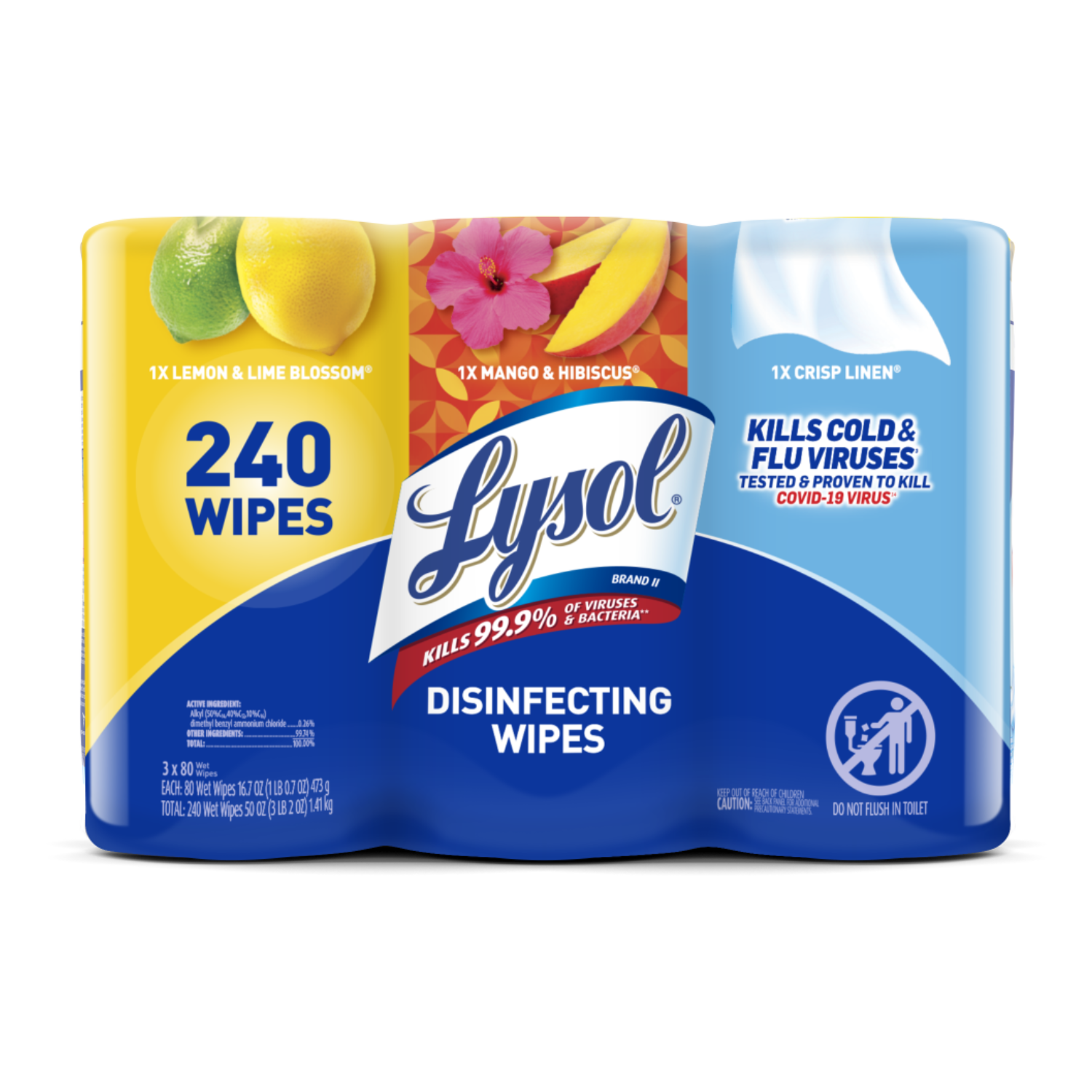 Disinfecting Wipes (1 Lemon + 1 Crisp Linen + 1 Brand New Day Mango ...