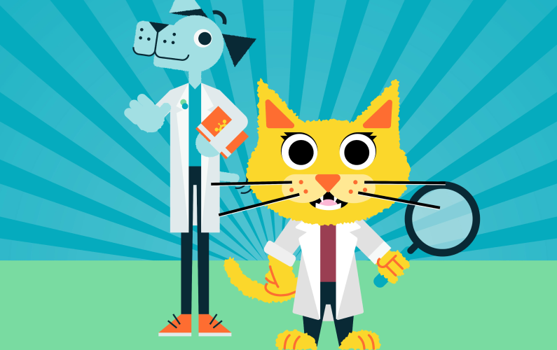 A teacher stood in front of the CDC foundation "Bubble break wash your hands" poster.