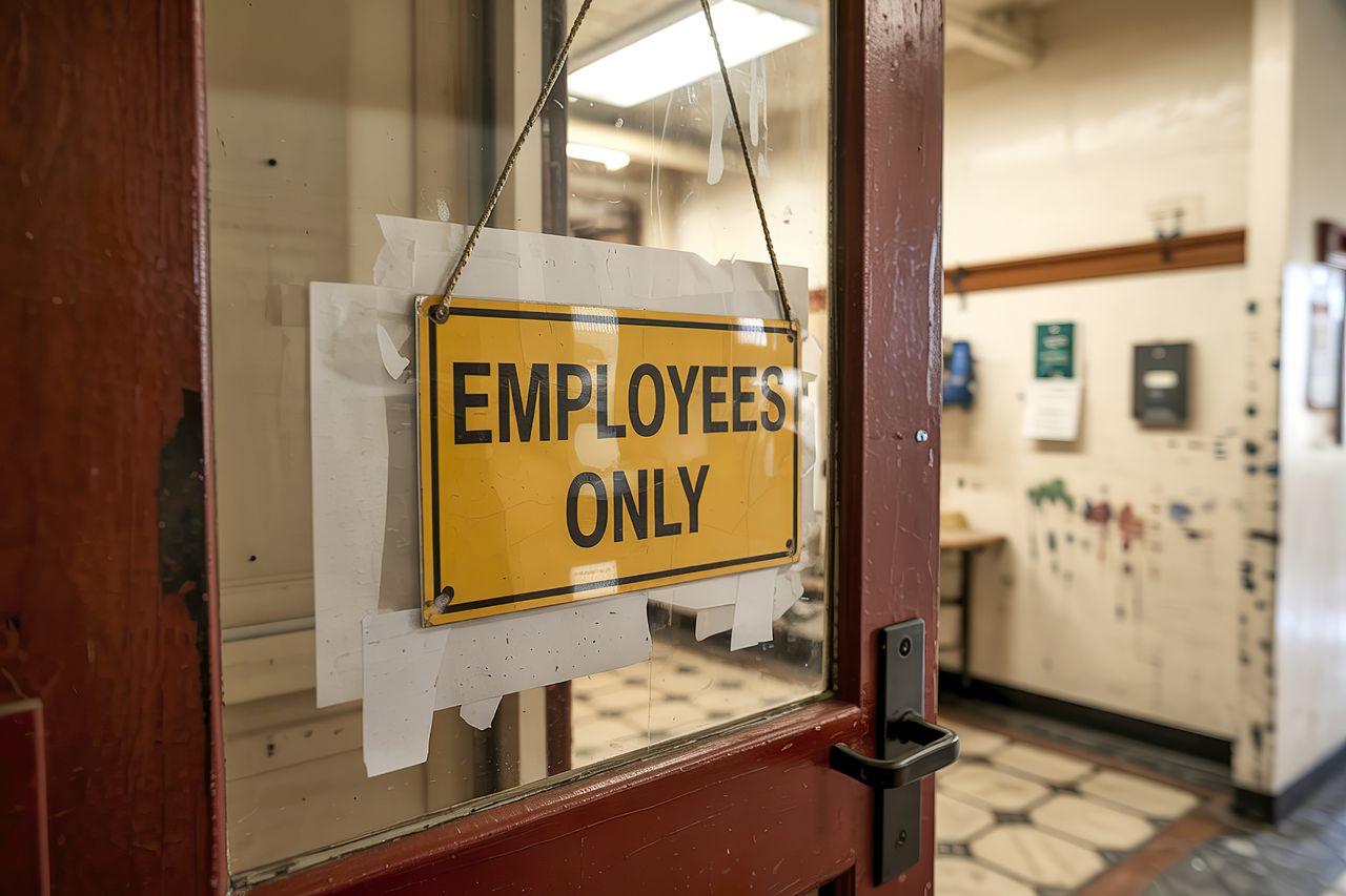 employees only sign on door employees only sign on door