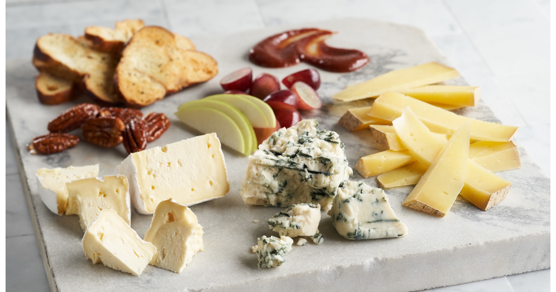 Cheese Board with Cherry Jam and Candied Pecans