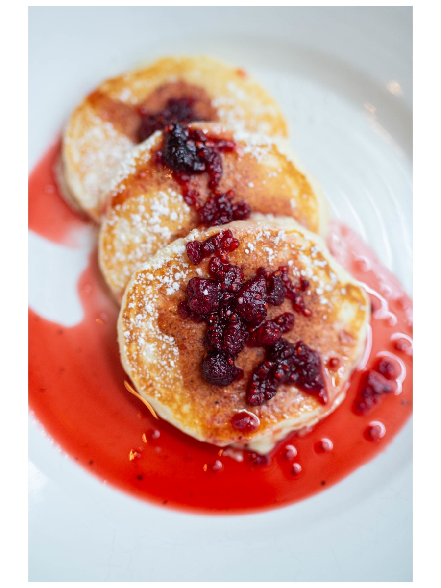 Buttermilk Pancakes with Red Raspberry Cane Syrup