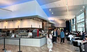 dining hall with students dining hall with students