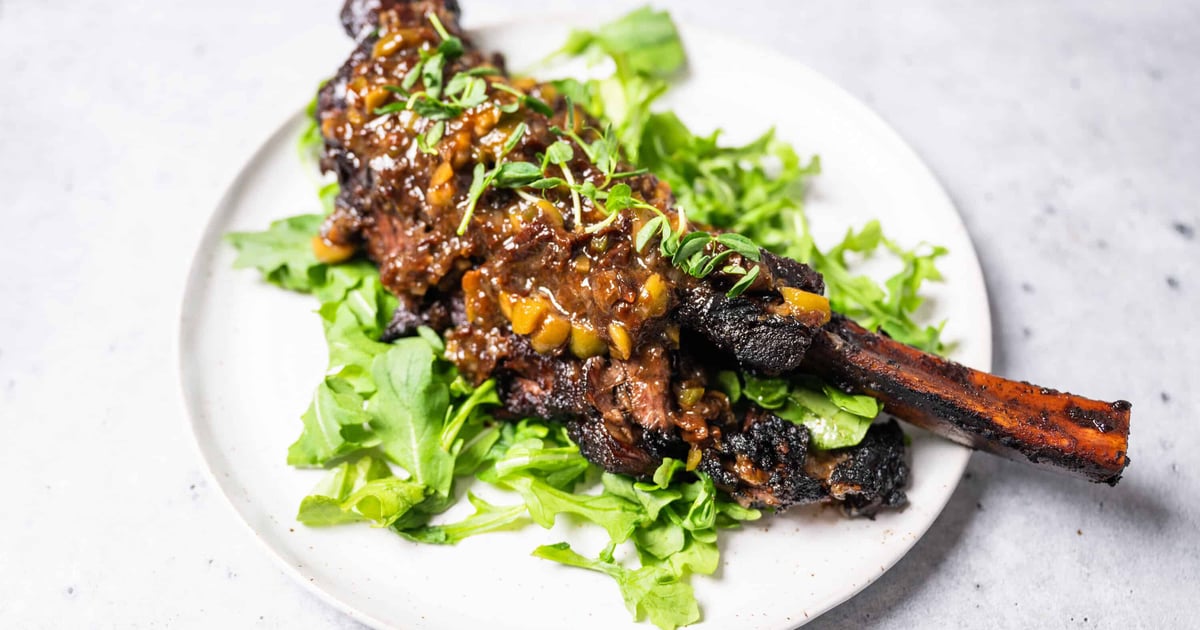 Beef Ribs Stack Sticky Beef Ribs on the Grill