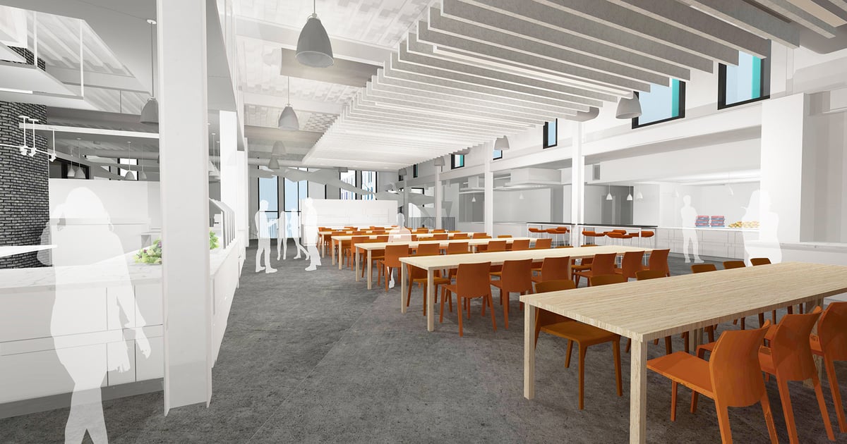 Dining Hall Examples Inside a modern dining hall that makes a statement