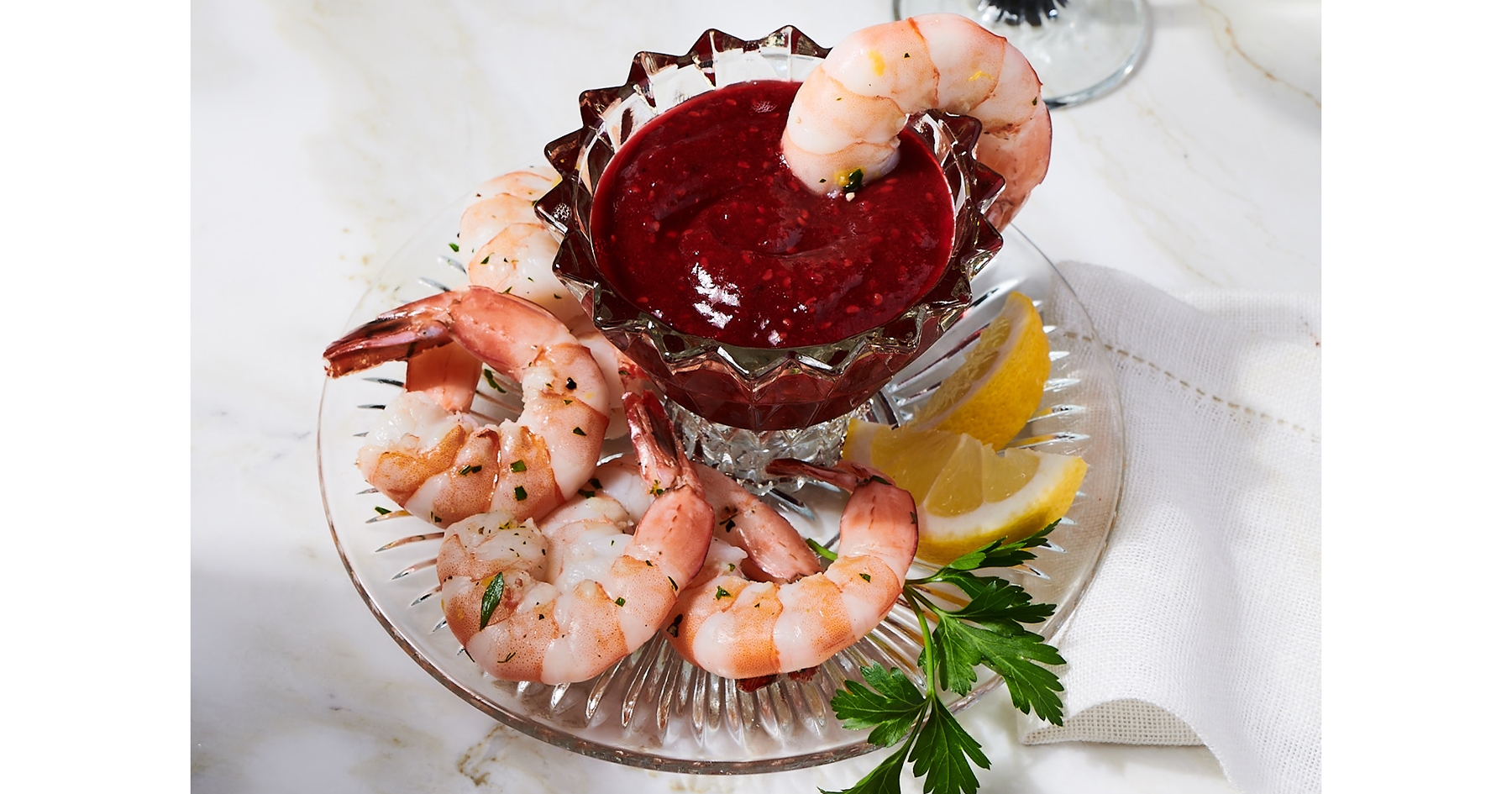 Shrimp Cocktail with Spicy Raspberry Sauce
