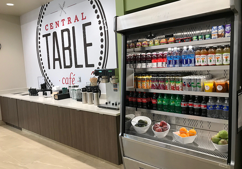 A hospital restaurant competes beyond the four walls