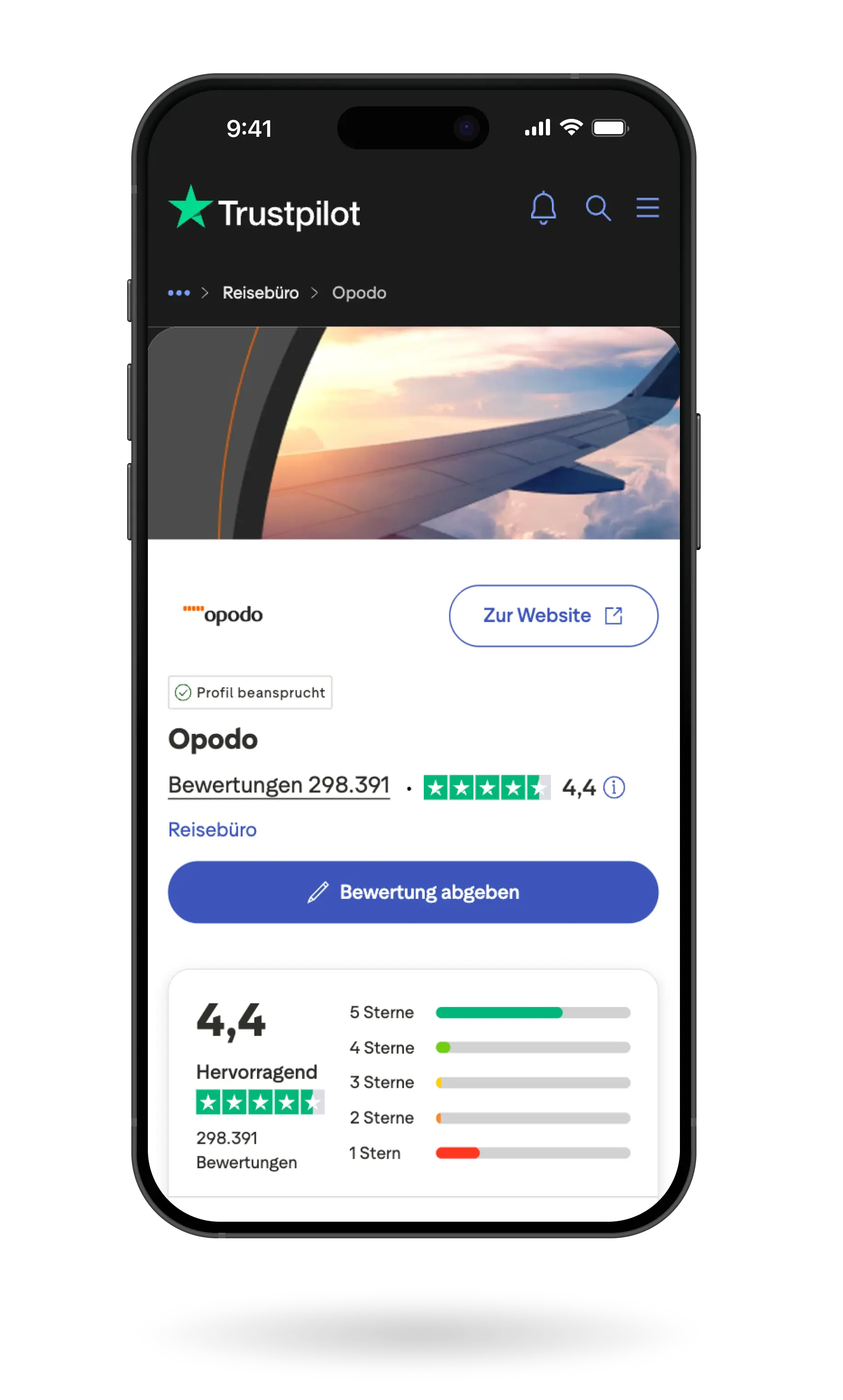Trustpilot App Mockup