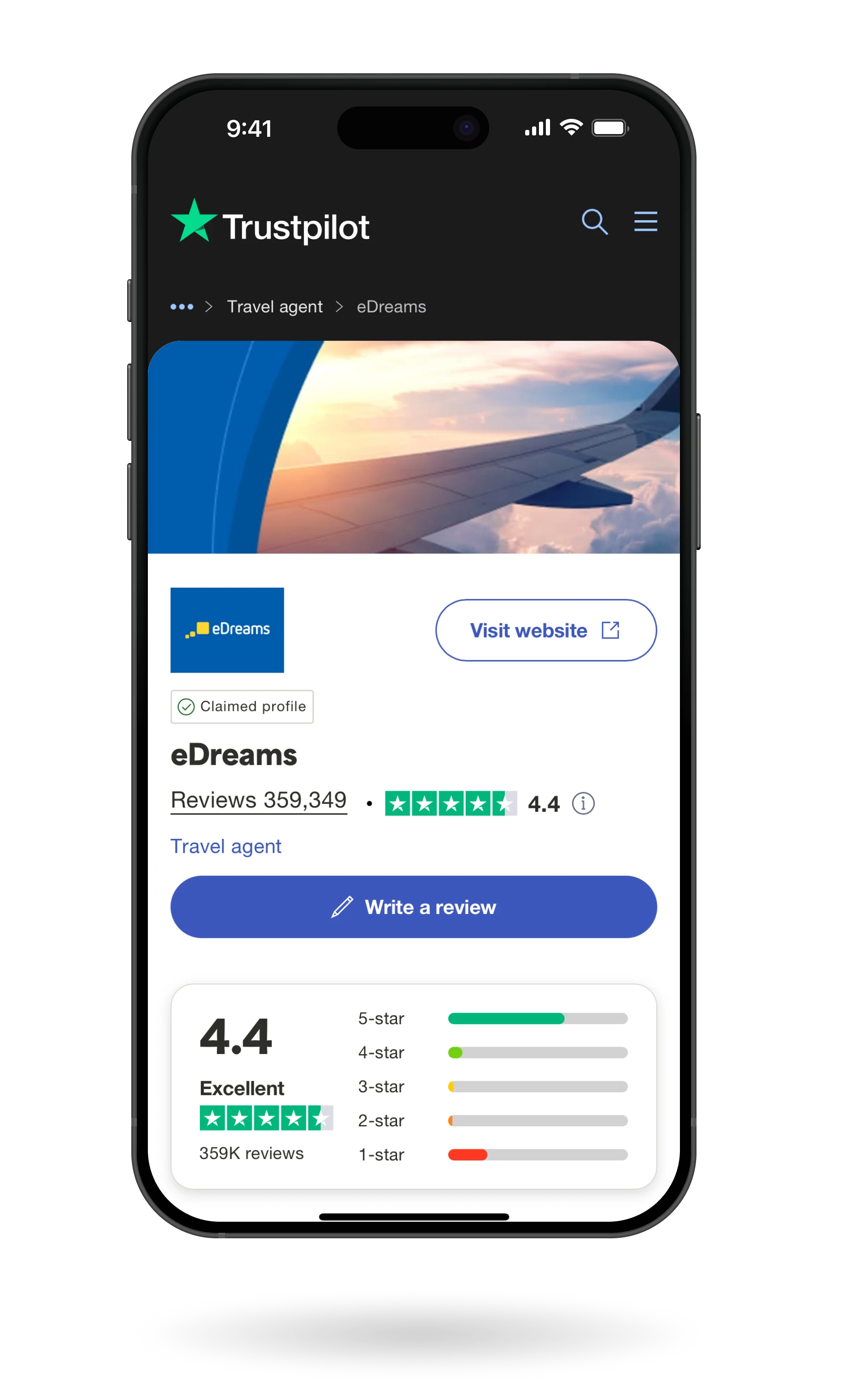 Trustpilot app mockup