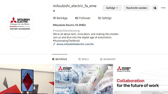 Instagram Account von Mitsubishi Electric