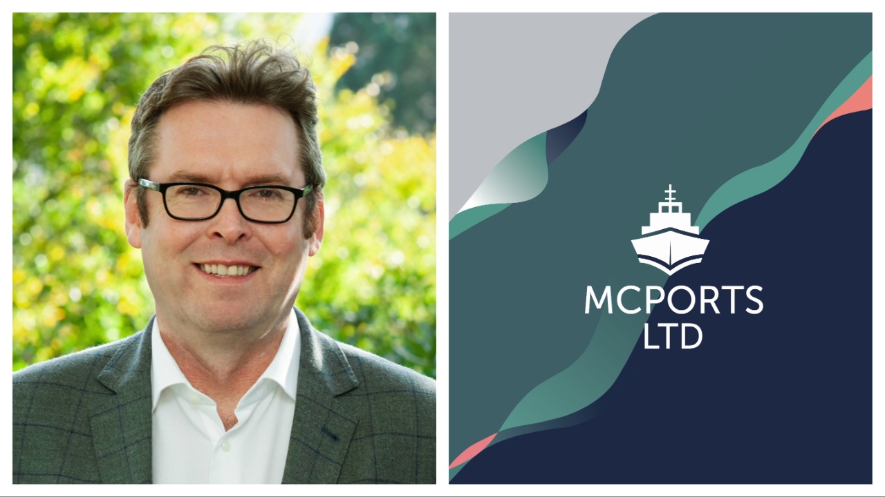 Leo McParland and logo of new Irish port agency McPorts Ltd