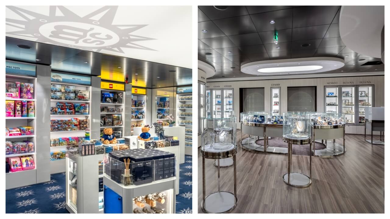 MSC World America retail spans nine shops, with some firsts