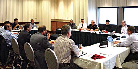 Five supermarket chains and four refrigeration contractors were represented at Refrigeration Roundtable in Indianapolis. Five supermarket chains and four refrigeration contractors were represented at Refrigeration Roundtable in Indianapolis.
