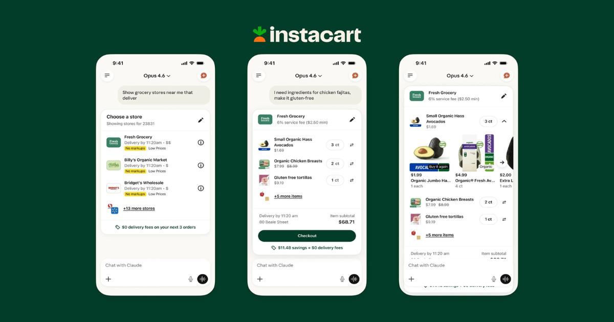 Instacart connects with AI platform Claude