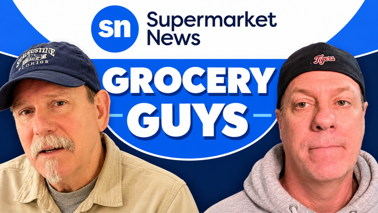 Graphic for Grocery Guys with head shots of Ron Margulis, left, and Bill Wilson.