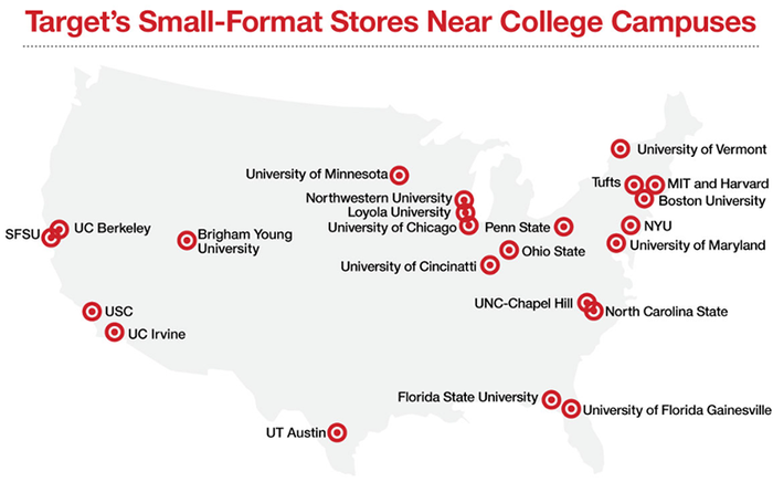 Target Site Map Target readies more college campus stores
