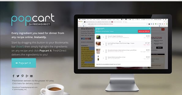 Freshdirect Order Screen New service pops recipe ingredients onto FreshDirect orders