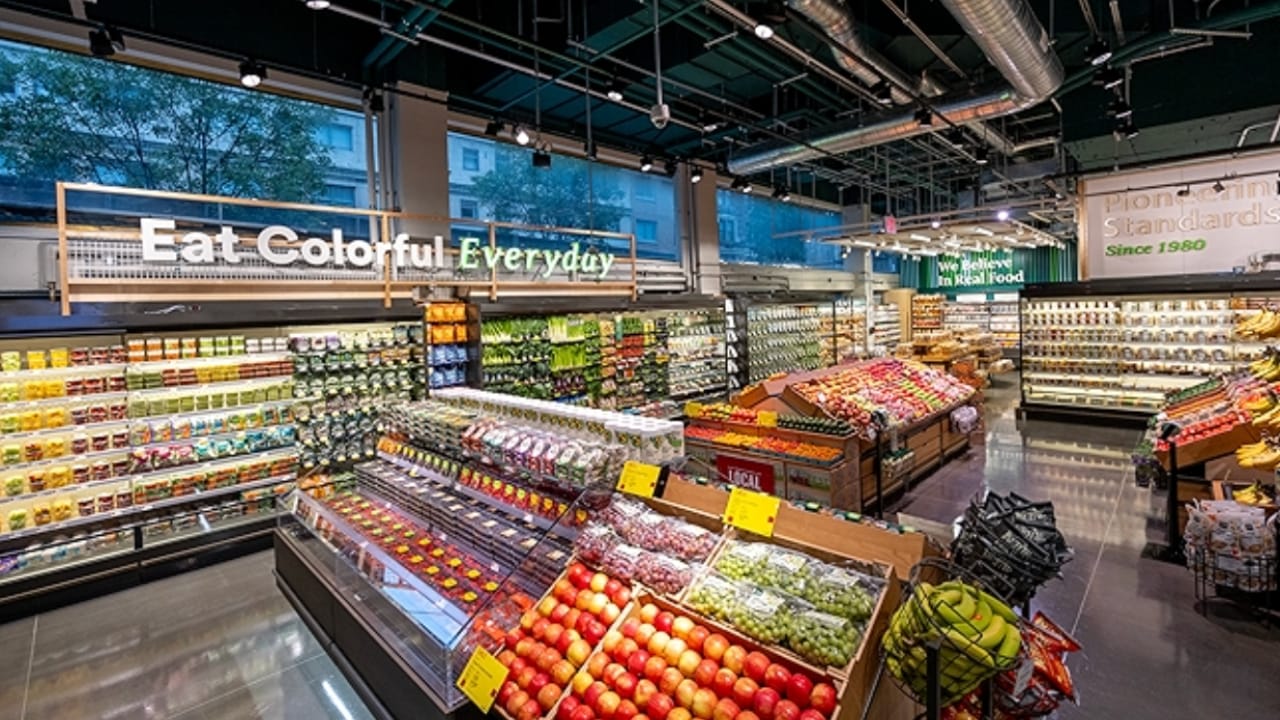 The produce area of a Whole Foods Market Daily Shop.