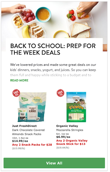 FreshDirect sees back-to-school sales lift